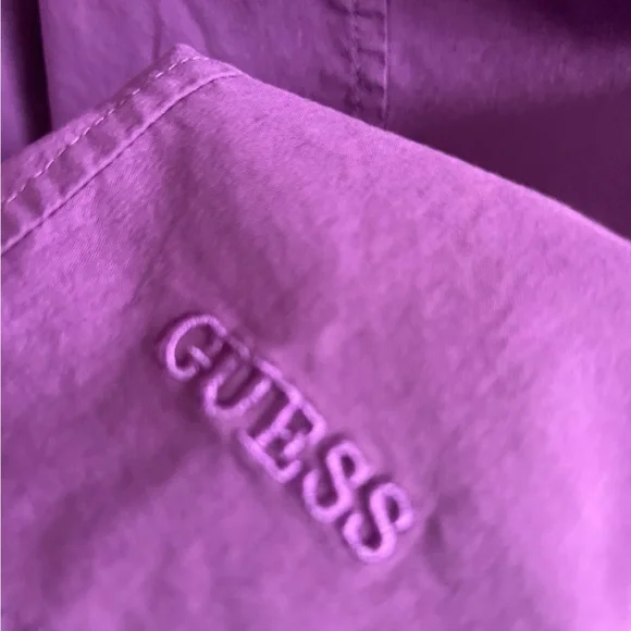 Guess Mens Fitted Purple Dress Shirt - Picture 4 of 6